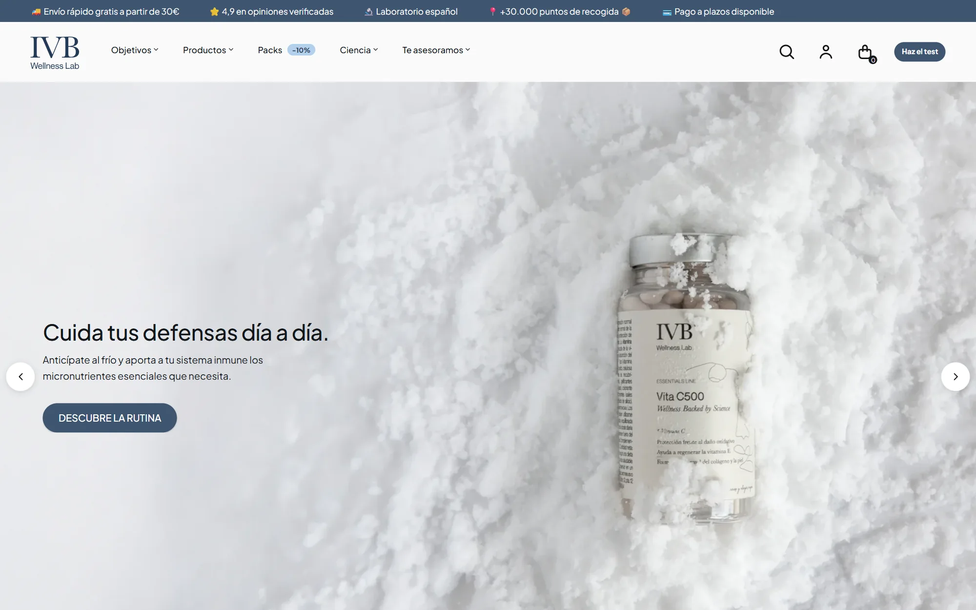 IVB Wellness B2B storefront